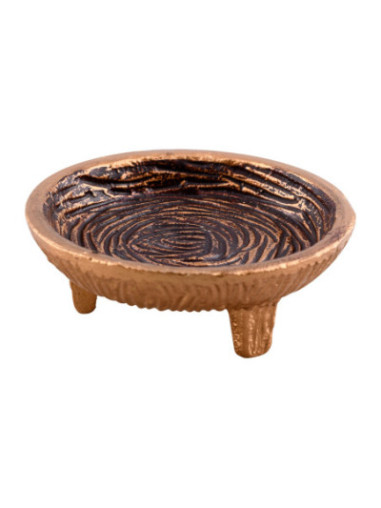 Bandejita de incienso oro/marron D 13 cm