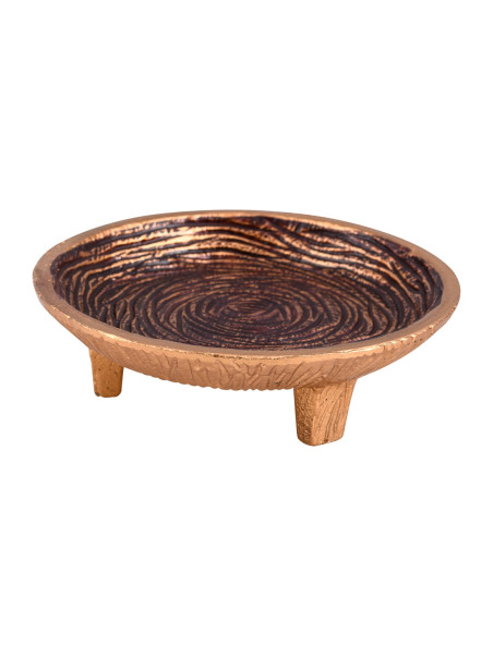 Bandejita de incienso oro/marron D 18 cm
