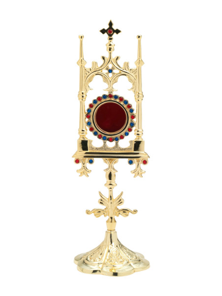 Relicario con piedras dorado H 31 cm
