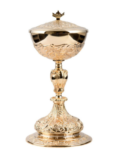 Copón dorado H 27 cm