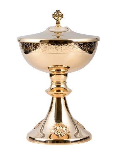 Copón dorado H 24,5 cm