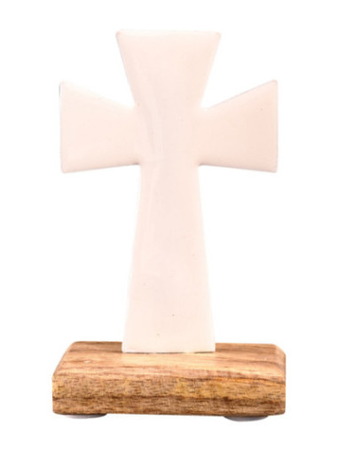 Cruz blanca H 10 cm