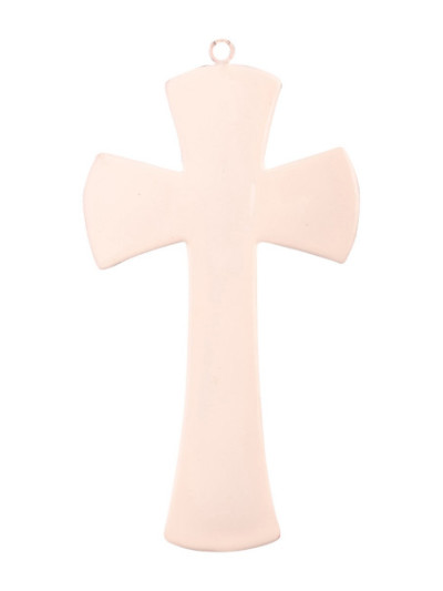 Cruz colgada en la pared, blanca H 20 cm