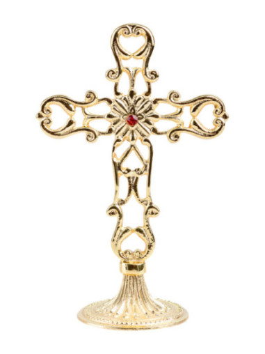 Cruz dorada H 21 cm