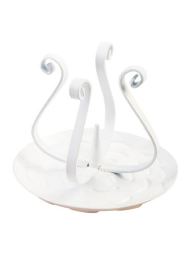 Candelero de hierro blanco H 8,5 cm