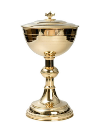 Copón dorado H 28 cm
