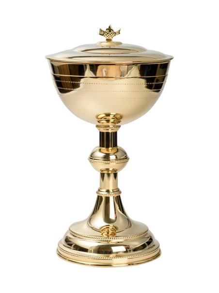 Copón dorado H 28 cm