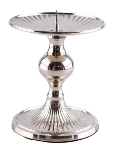 Candelero niquelado H 15 cm D 13 cm