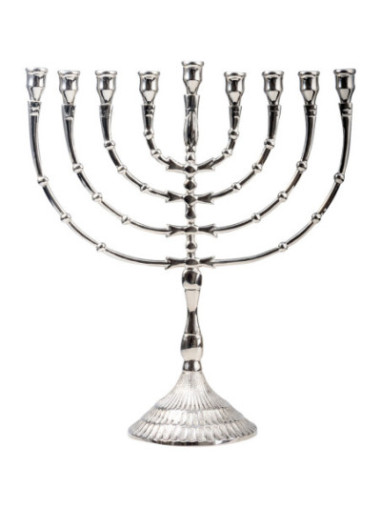 Chanukah 9 brazos niquelado H 32 cm