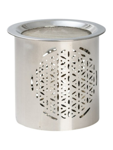 Quemador de incienso, acero, plateado H 8 cm