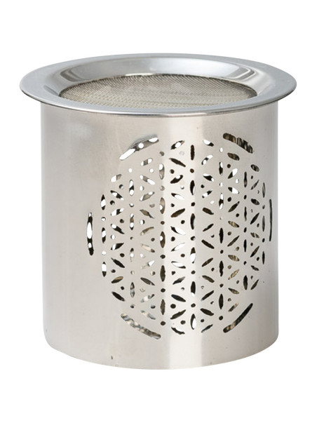 Quemador de incienso, acero, plateado H 8 cm