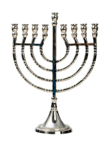Chanukah 9 brazos niquelado H 21,5 cm