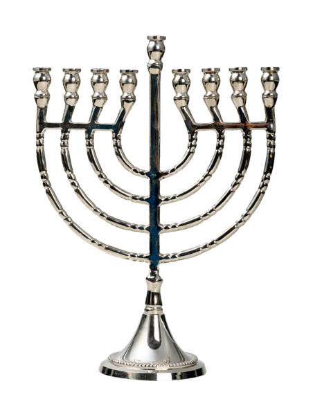 Chanukah 9 brazos niquelado H 21,5 cm