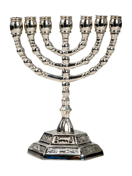 Menorah niquelado H 13 cm