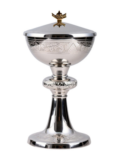 Copón niquelado H 23 cm