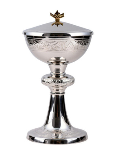 Copón niquelado H 23 cm