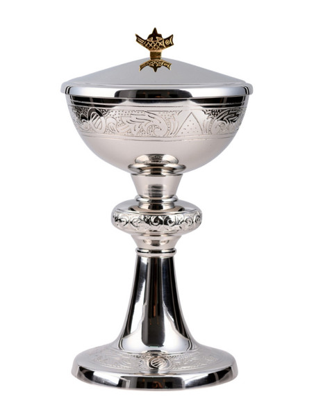 Copón niquelado H 23 cm