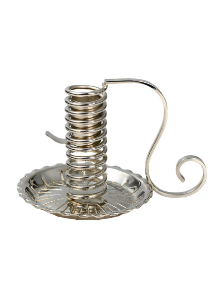 Candelero espiral niquelado H 12 cm