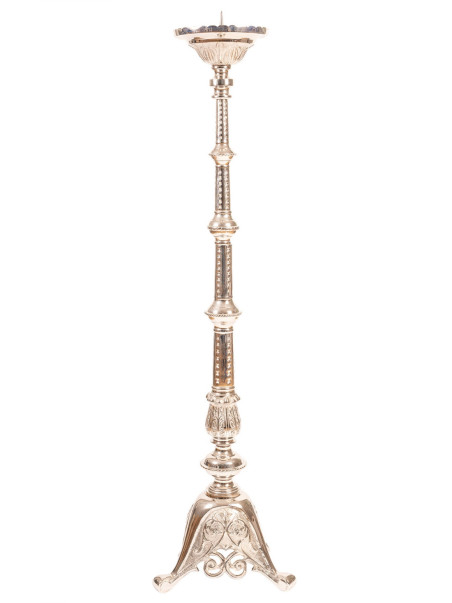Candelero de altar niquelado H 110 cm