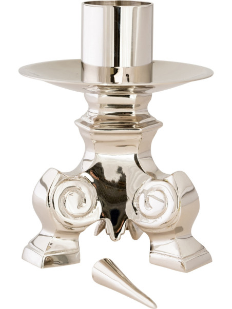 Candelero de altar niquelado H 115 cm