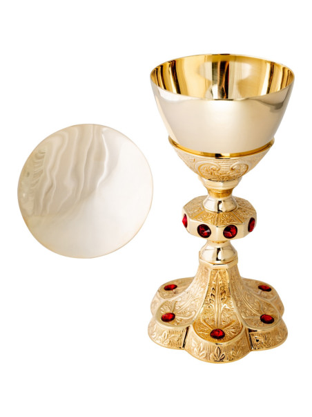 Cáliz con piedras doradas H 23 cm