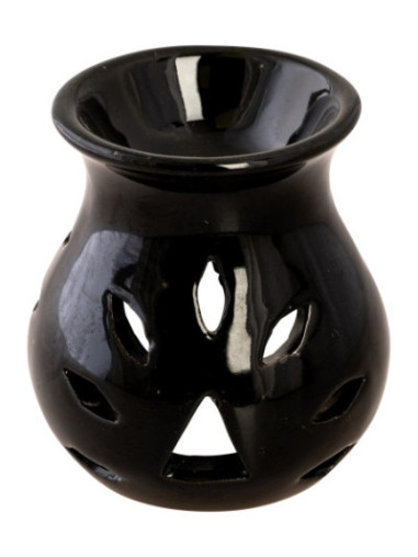 Quemador de esencias de cerámica negra H 9 cm