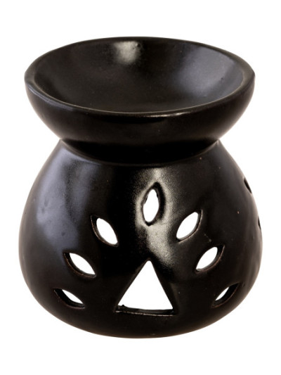 Quemador de esencias de cerámica negra H 10 cm