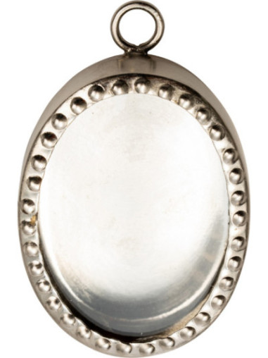 Relicario de muro oval niquelado H 6 cm