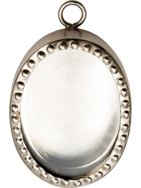 Relicario de muro oval niquelado H 6 cm