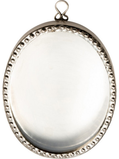 Relicario de muro oval niquelado H 10 cm