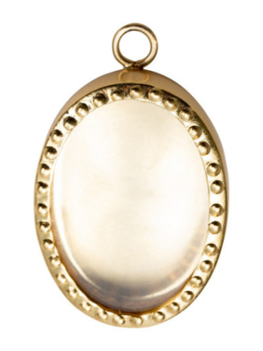 Relicario de muro oval dorado H 6 cm