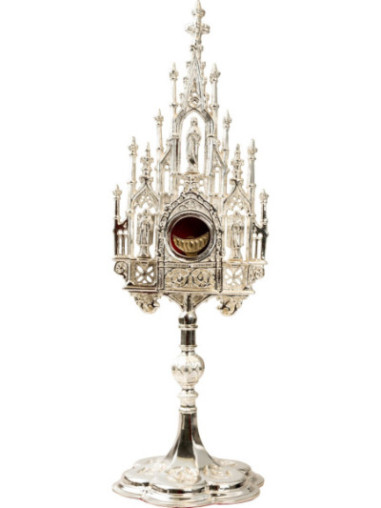 Custodia plateada H 40 cm