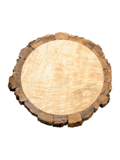 Plato madera natural D 12 cm