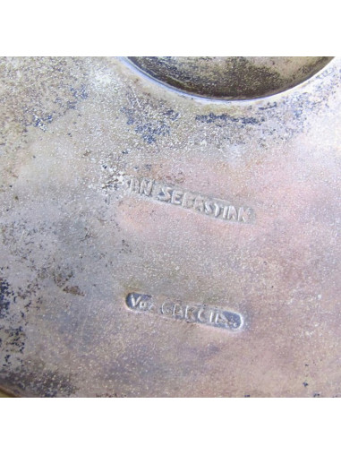 Custodia de metal dorado y plata. España. Principios siglo XX.