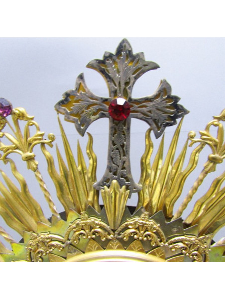 Custodia de metal dorado y plata. España. Principios siglo XX.