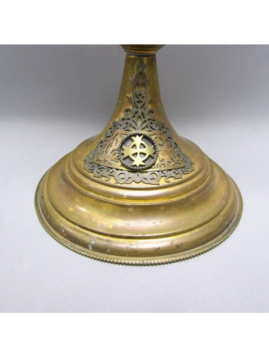 Custodia de metal dorado y plata. España. Principios siglo XX.