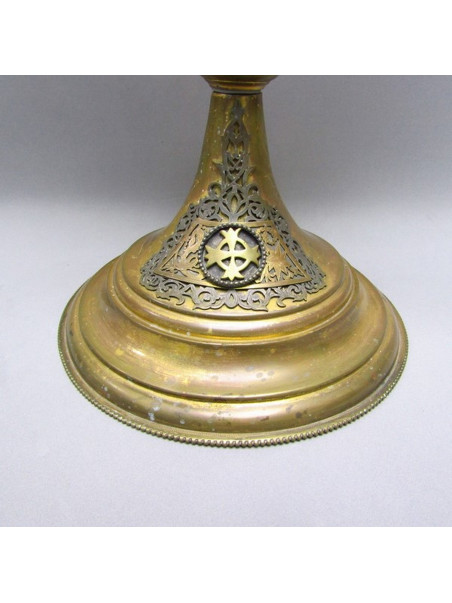 Custodia de metal dorado y plata. España. Principios siglo XX.