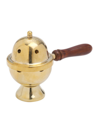 Sartén de incienso con mango de madera L 15 cm