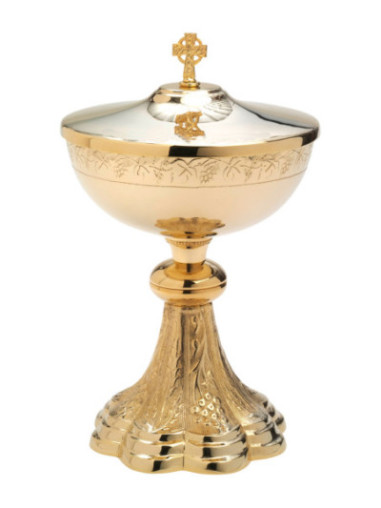 Copón dorado H 24 cm