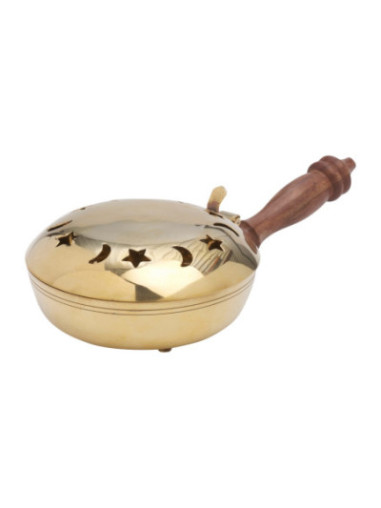 Sartén de incienso con mango de madera L 22 cm