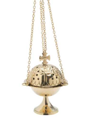 Incensario con cruz H 16 cm