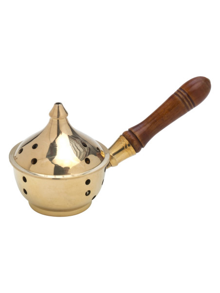 Sartén de incienso con mango de madera L 17 cm