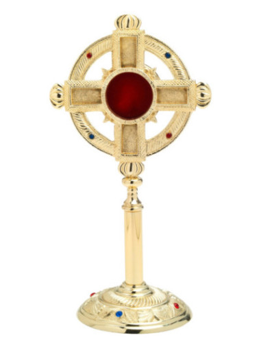Relicario con piedras dorado H 32 cm