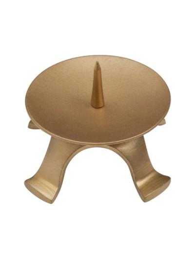 Candelero de hierro oro con espina grande D 9,5 cm