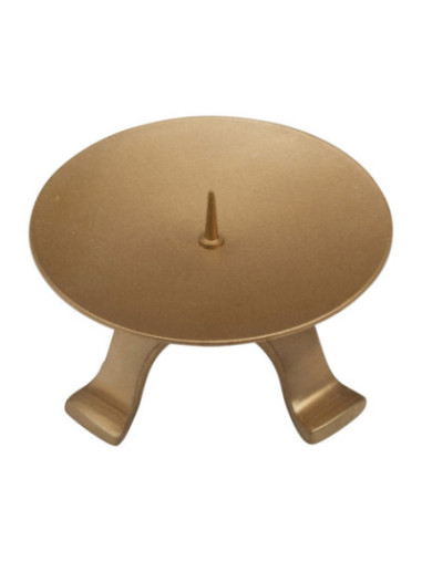 Candelero de hierro oro con espina pequeña D 11,5 cm
