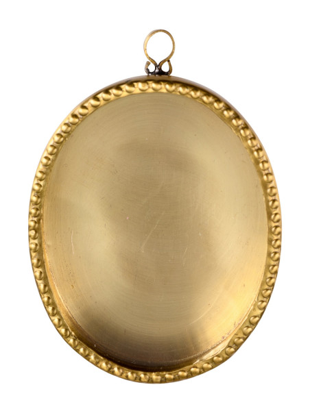 Relicario de muro, oval, borde de perlas H 10 cm