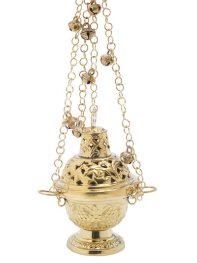 Incensario con campanillas H 16 cm