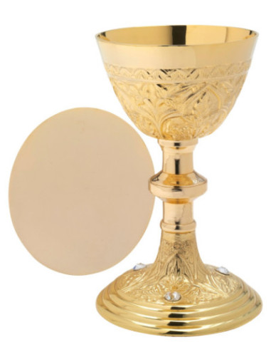 Cáliz con patena dorado H 22 cm