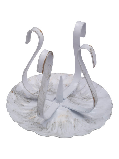 Candelero de hierro blanco/oro H 8 cm