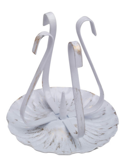 Candelero de hierro blanco/oro H 11 cm